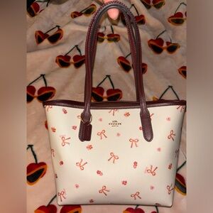 Coach Mini City Tote With Bow Tie Print
